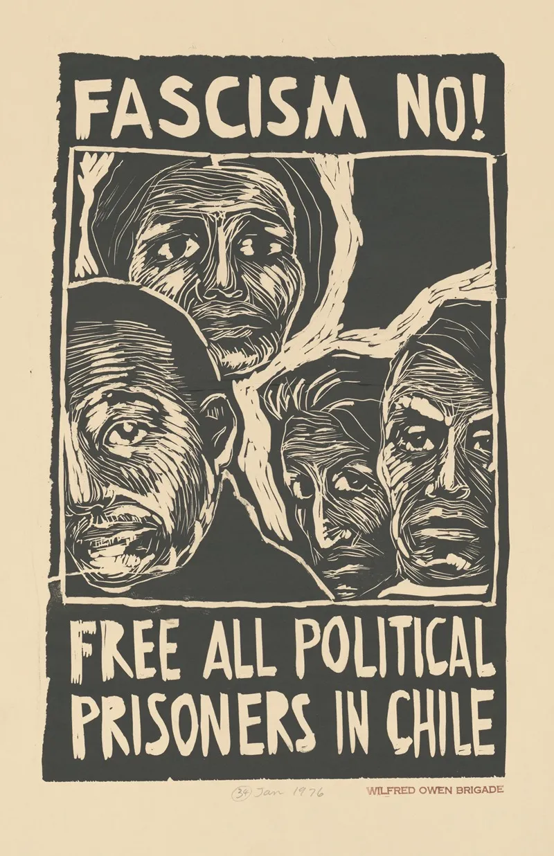 Fascism No Free All Political Prisoners In Chile Wall Art by Rachael Romero - High-Resolution Digital Print