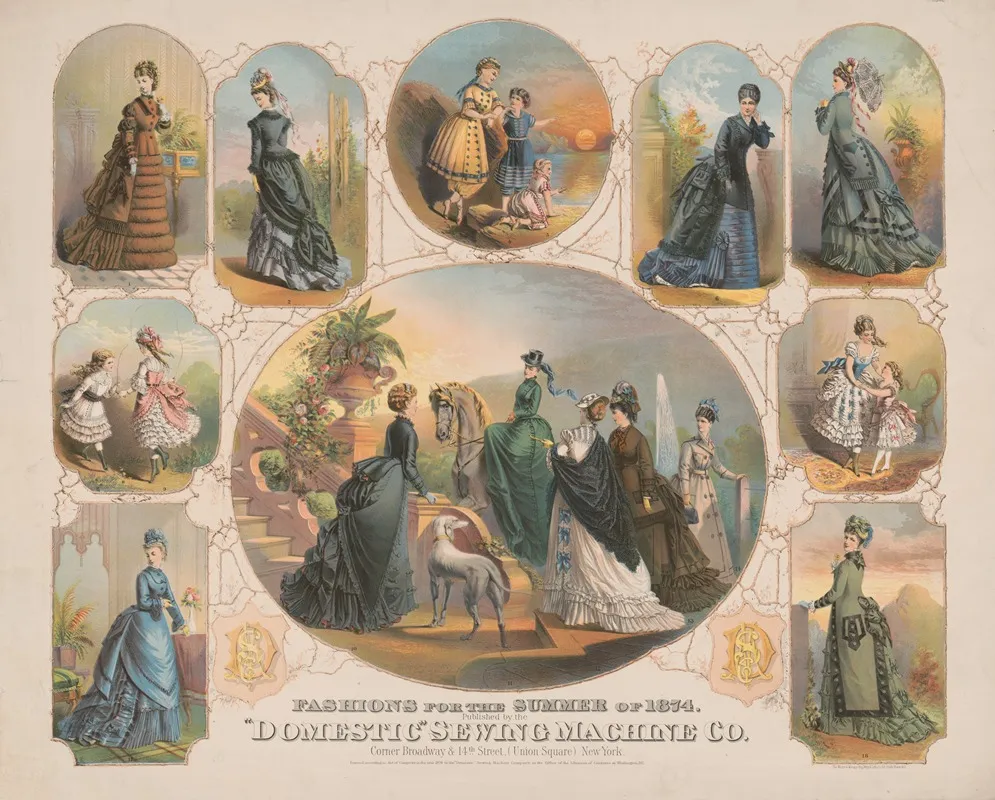 Fashions For The Summer Of 1874 Wall Art by Sarony, Major & Knapp Lith. - High-Resolution Digital Print
