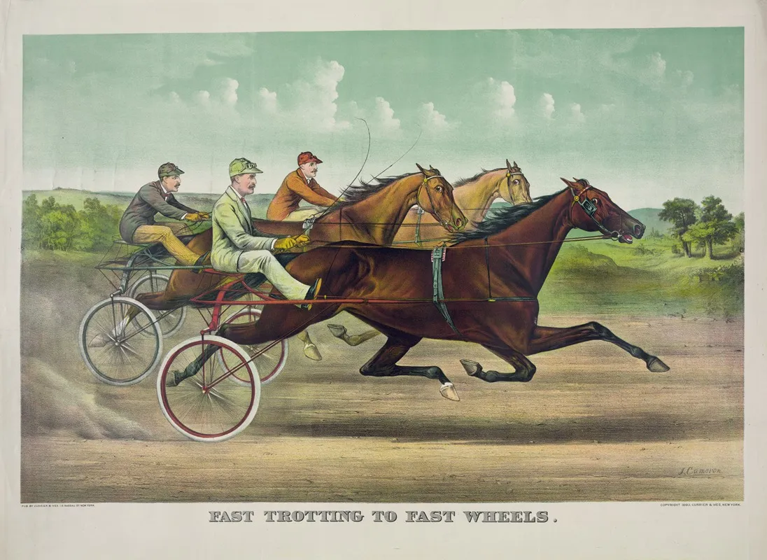 Fast Trotting To Fast Wheels Wall Art by John Cameron - High-Resolution Digital Print