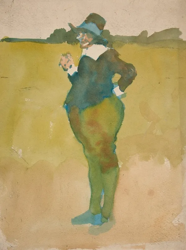 Fat Man In Landscape