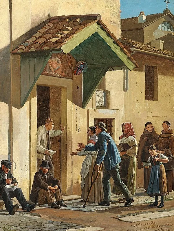 Fattige Bespises Ud For Klosteret San Bonaventura Pa Palatinerhojen