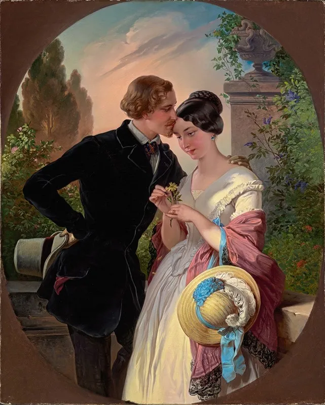 Faust And Gretchen In The 19th Century Wall Art by Franz Dobiaschofsky - High-Resolution Digital Print