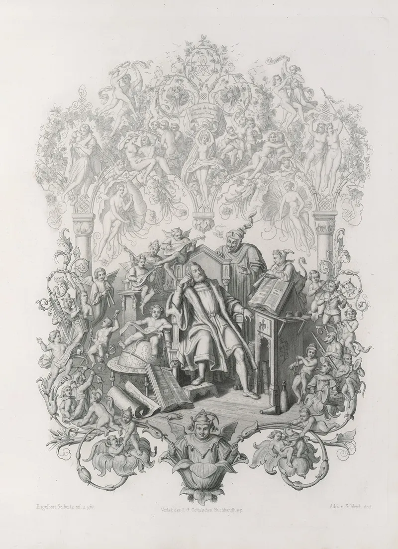 Faust Eine Tragödie Von Goethe Erster Theil Pl 07 Wall Art by Adrian Schleich - High-Resolution Digital Print