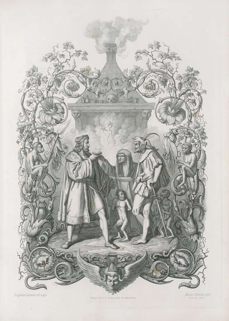 Faust Eine Tragödie Von Goethe Erster Theil Pl 12 Wall Art by Adrian Schleich - High-Resolution Digital Print