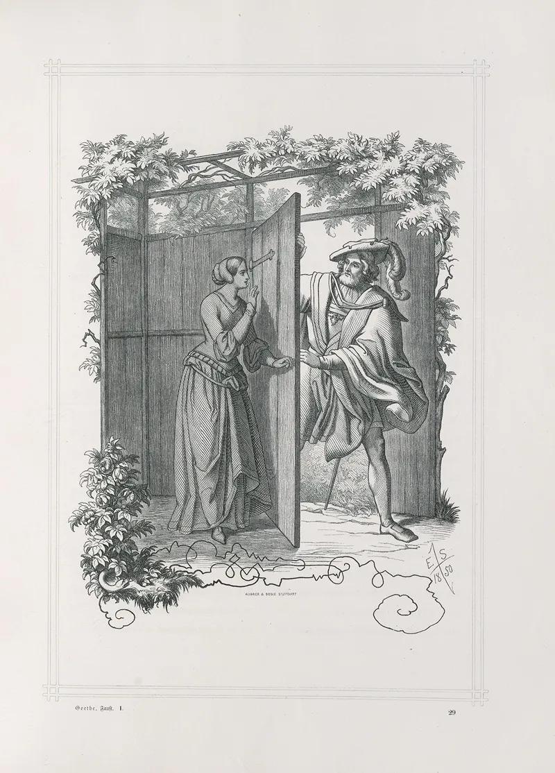 Faust Eine Tragödie Von Goethe Erster Theil Pl 16 Wall Art by Adrian Schleich - High-Resolution Digital Print