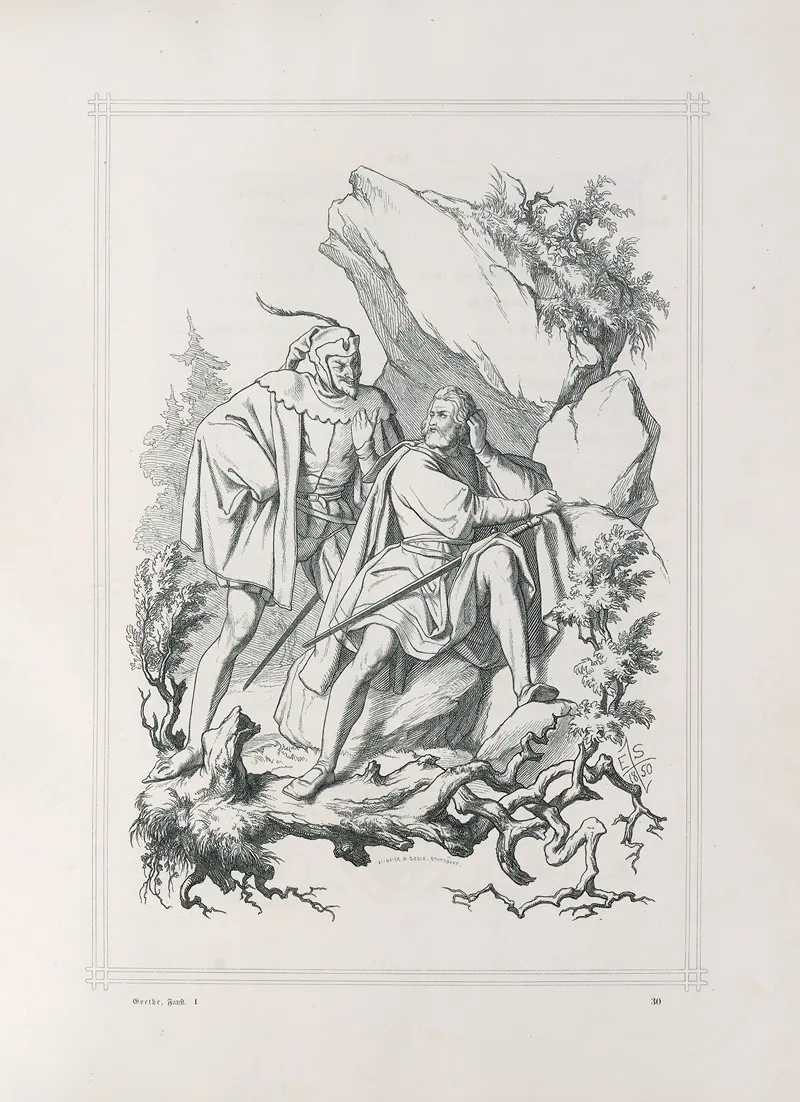 Faust Eine Tragödie Von Goethe Erster Theil Pl 17 Wall Art by Adrian Schleich - High-Resolution Digital Print