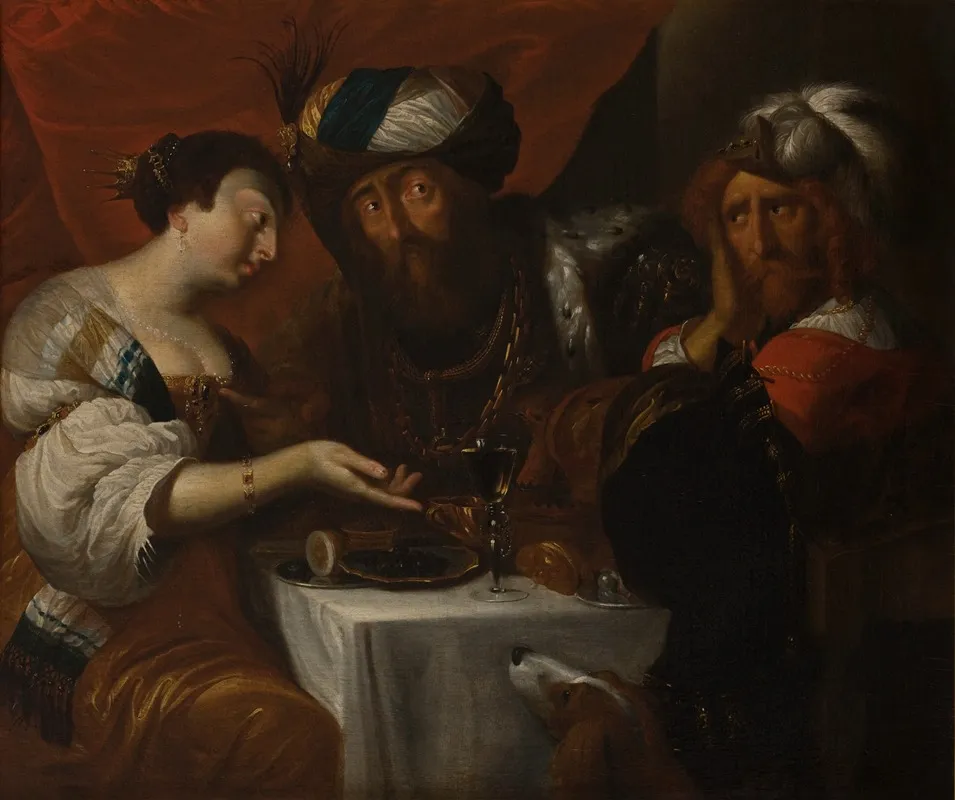 Feast Of Esther Wall Art by Hendrick Herregouts - High-Resolution Digital Print