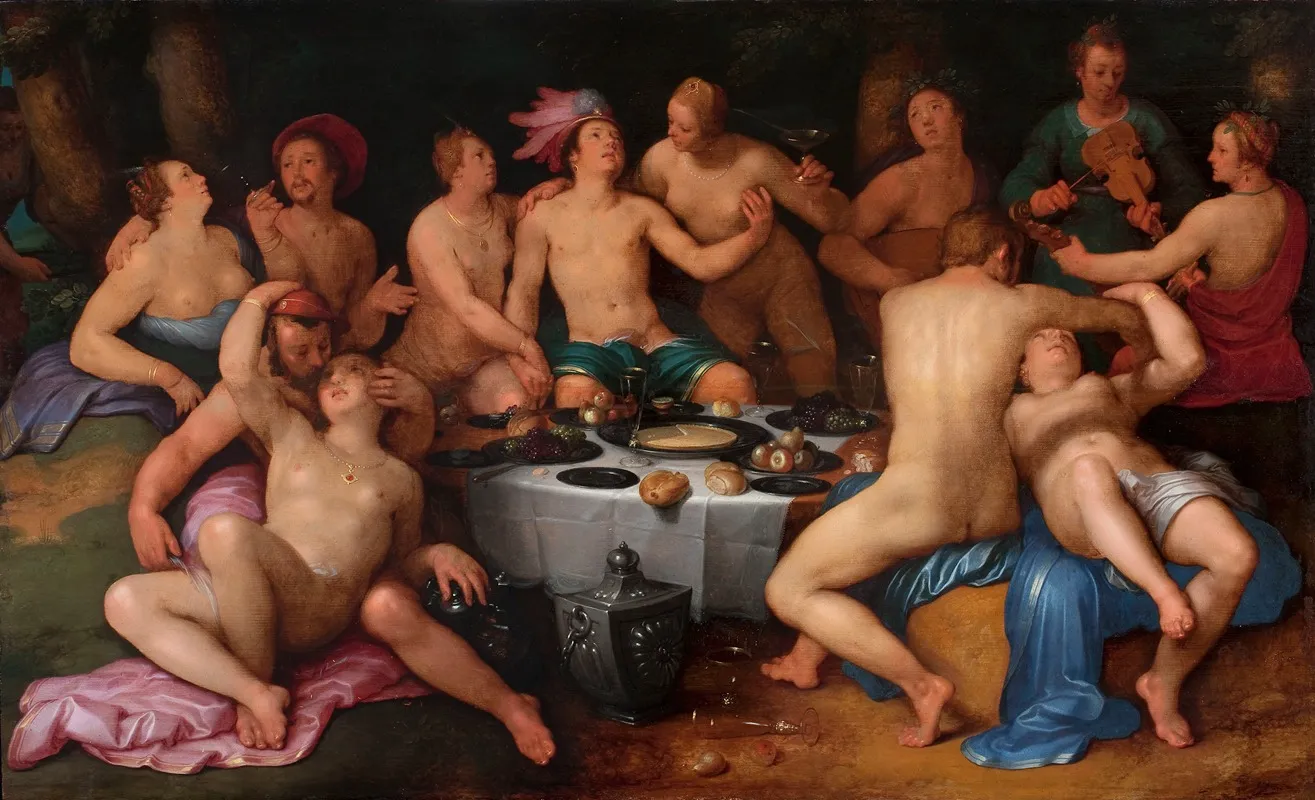 Feast Of The Prodigal Son Luke 15 11 13 Wall Art by Cornelis Cornelisz Van Haarlem - High-Resolution Digital Print