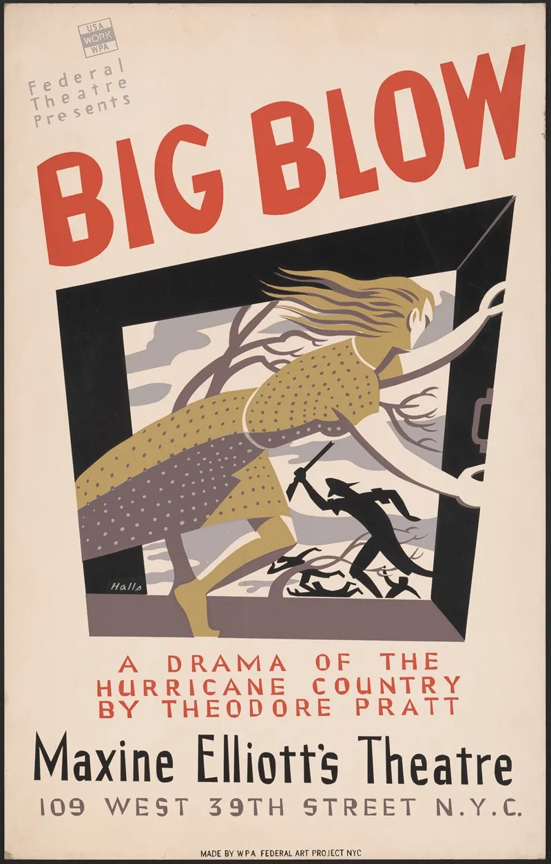 Federal Theatre Presents Big Blow Wall Art by Richard Halls - High-Resolution Digital Print