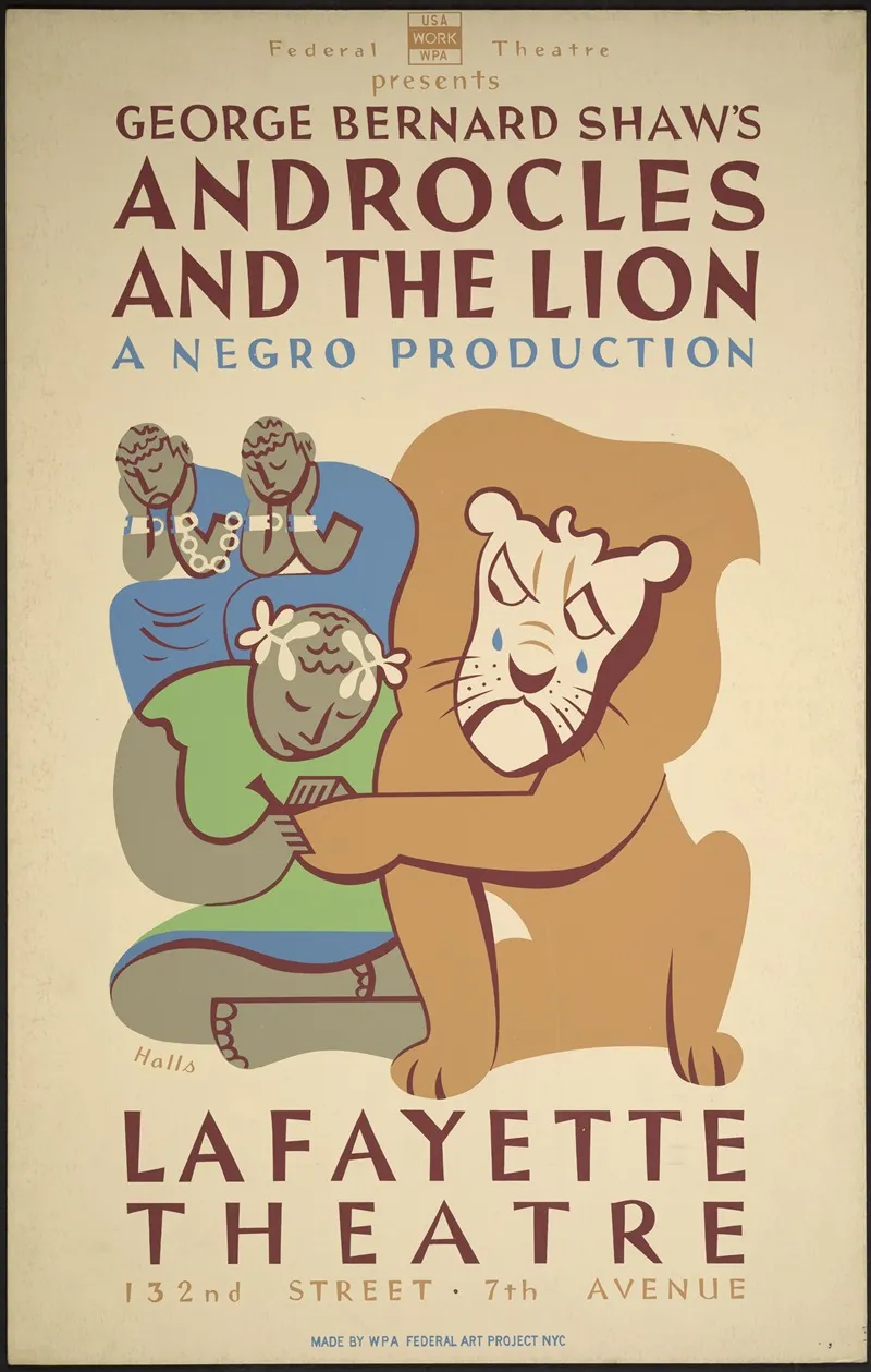 Federal Theatre Presents George Bernard Shaws Androcles And The Lion Wall Art by Richard Halls - High-Resolution Digital Print