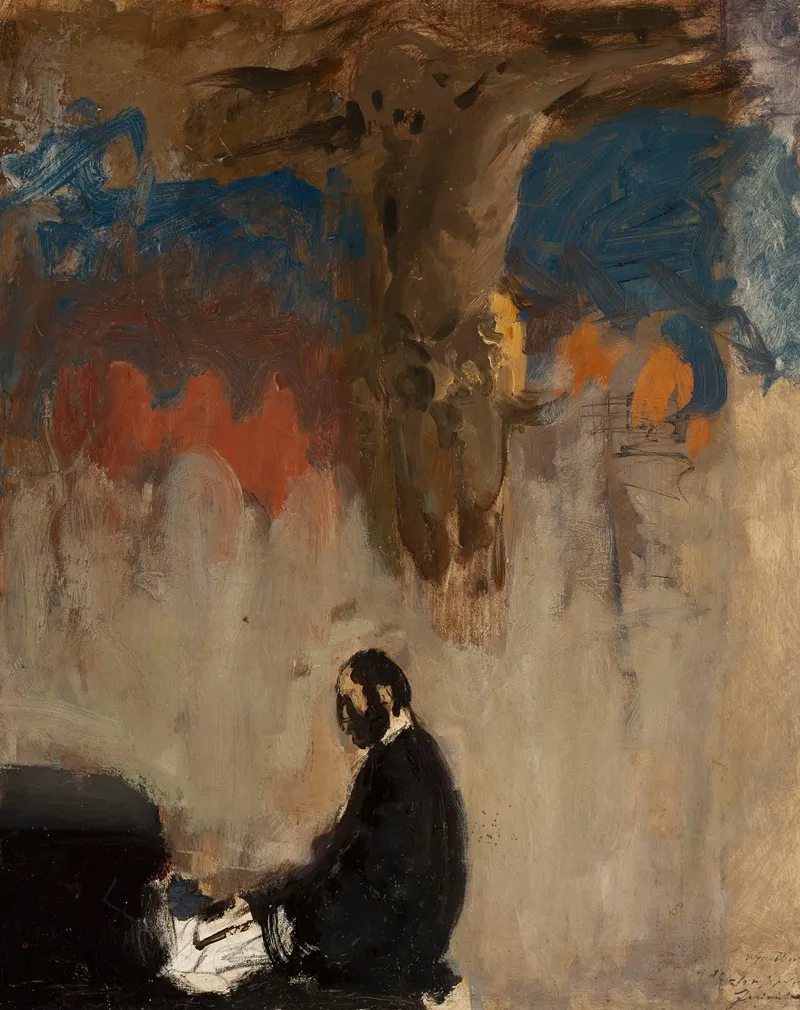 Feliks Jasienski At The Organ Sketch