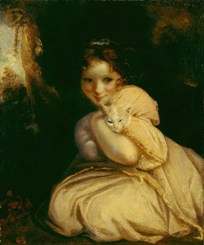 Felina With A Kitten Wall Art by Sir Joshua Reynolds - High-Resolution Digital Print
