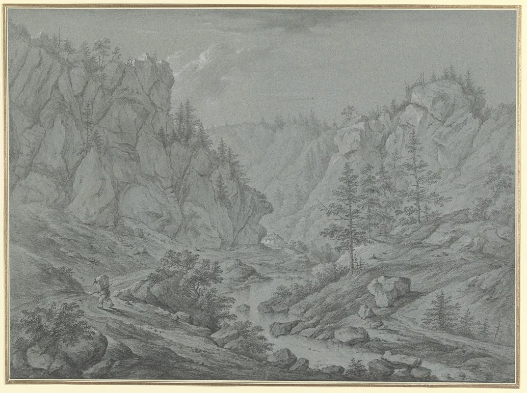 Felsiges Tal Mit Hohen Tannen Martinet De Roches Wall Art by Franz Schütz - High-Resolution Digital Print