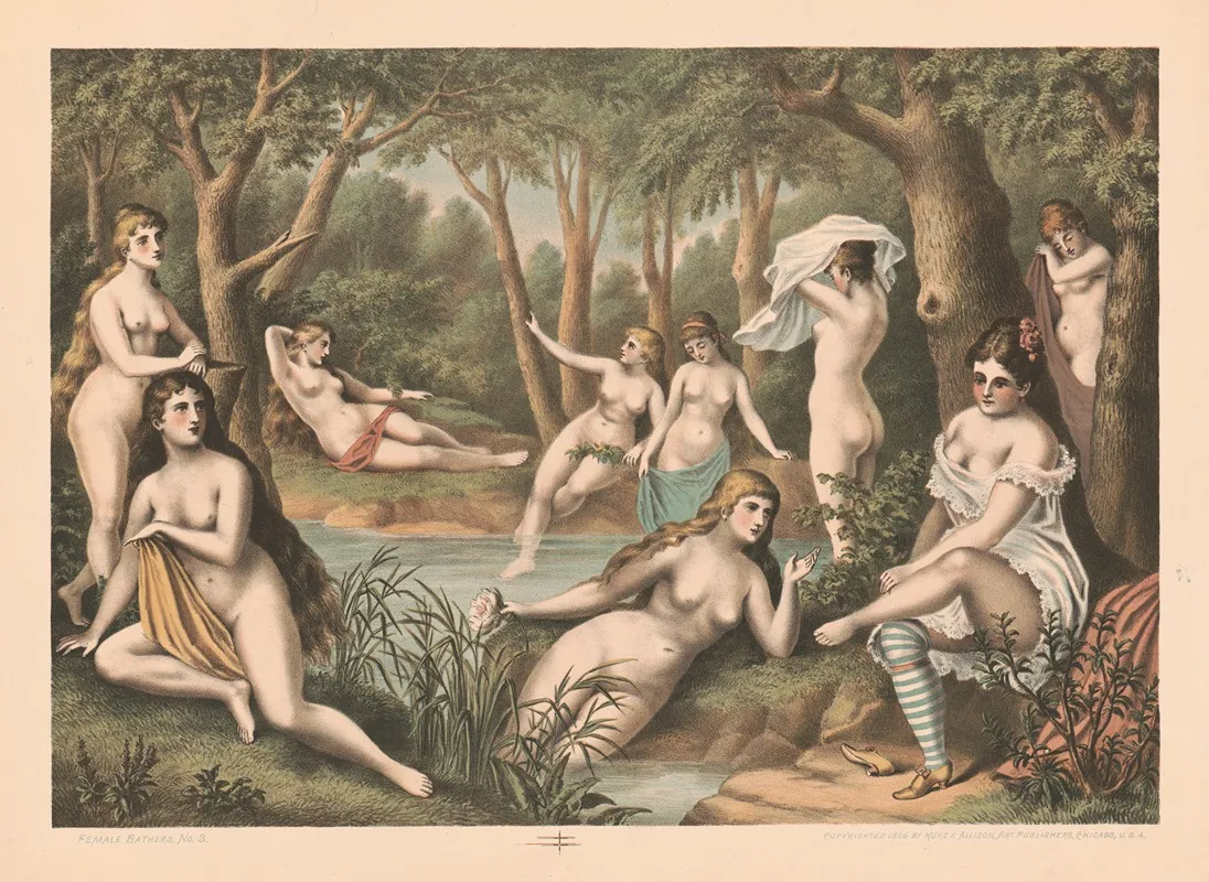 Female Bathers No 3 Wall Art by Kurz &amp; Allison - High-Resolution Digital Print