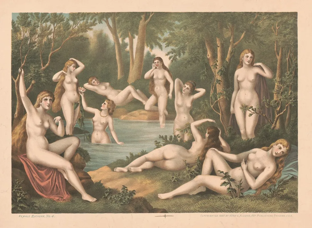 Female Bathers No 4 Wall Art by Kurz & Allison - High-Resolution Digital Print