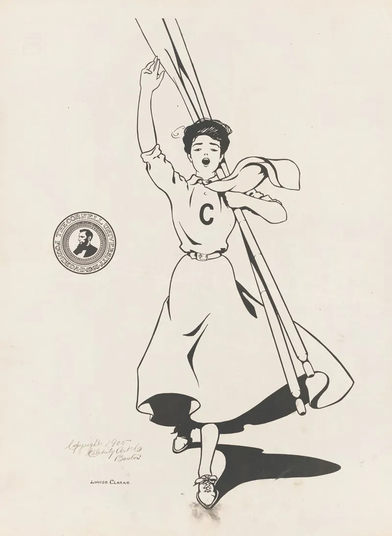 Female Carrying Oars Cornell University Wall Art by Louise Clarke - High-Resolution Digital Print