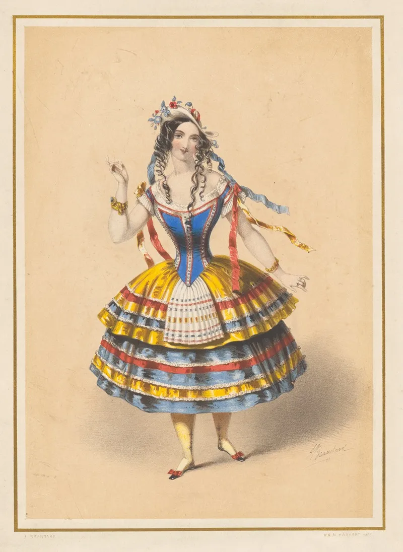 Female Dancer In Folk Costume Wall Art by John Brandard - High-Resolution Digital Print