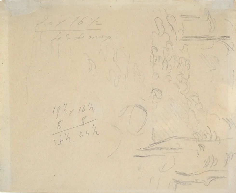 Female Figure Seated In A Landscape Wall Art by Camille Pissarro - High-Resolution Digital Print