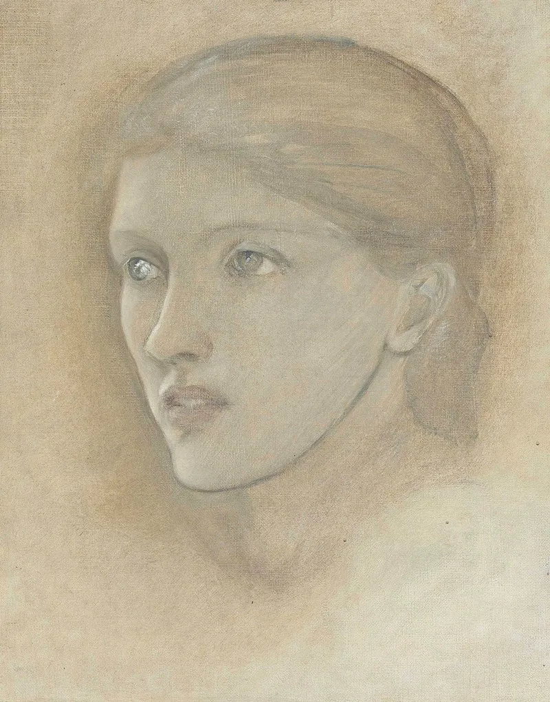Female Head Study Looking To The Right For The Golden Stairs