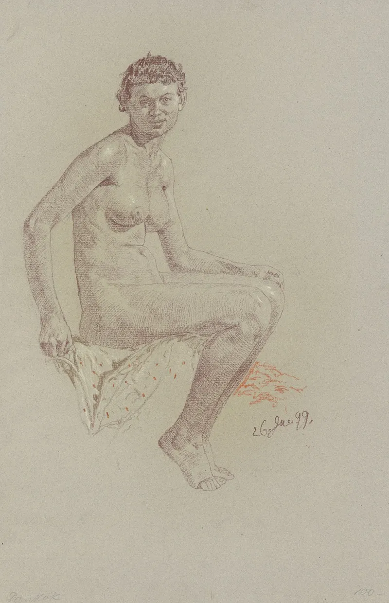 Female Nude 53 Wall Art by Bernhard Pankok - High-Resolution Digital Print