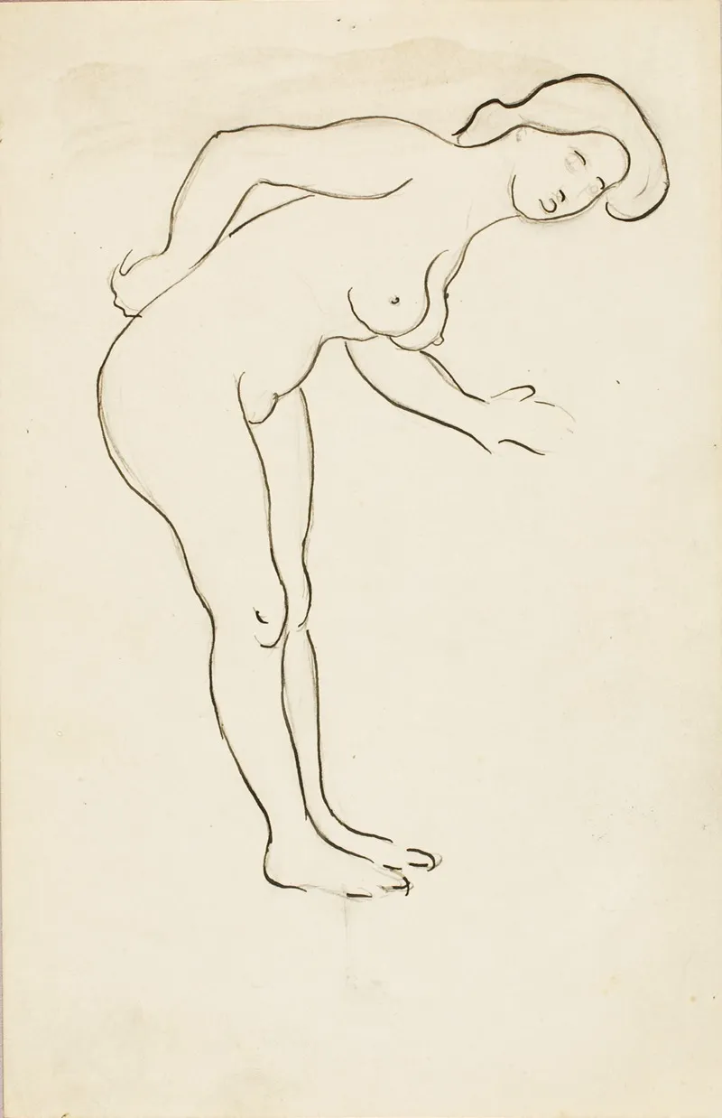 Female Nude Leaning Over