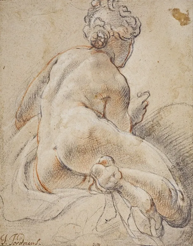 Female Nude Seen From The Back Wall Art by Jacob Jordaens - High-Resolution Digital Print