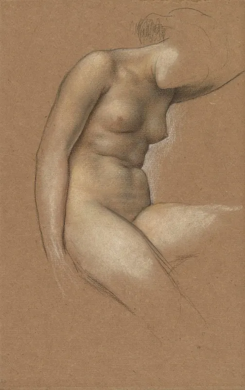 Female Nude Study For Moonbeams Dipping Into The Sea
