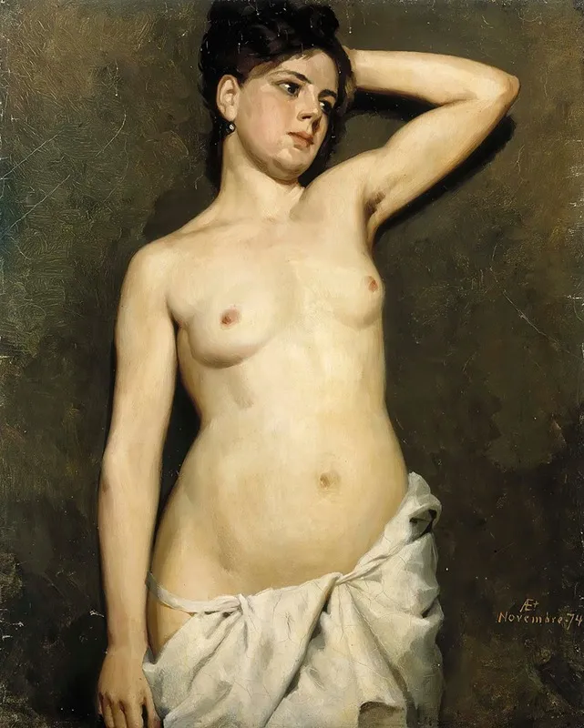 Female Nude Study Wall Art by Albert Edelfelt - High-Resolution Digital Print