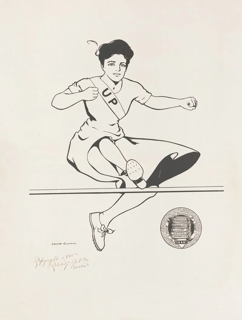 Female Track Athlete University Of Pennsylvania Wall Art by Louise Clarke - High-Resolution Digital Print