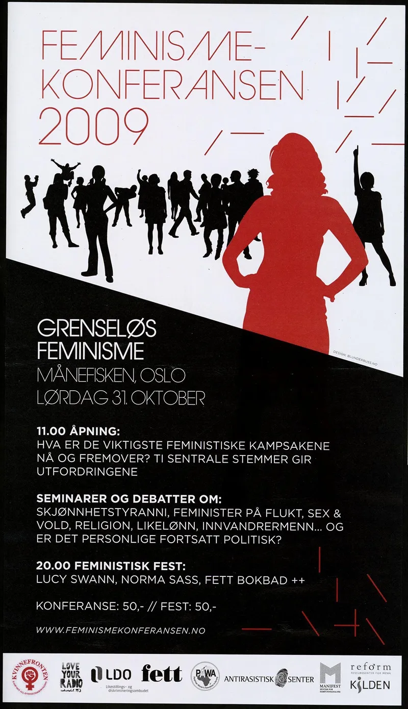 Feminisme Konferansen 2009 Grenselos Feminisme Manefisken Oslo Lordag 31 Oktober Wall Art by Kvinnefronten (The Women's Front) - High-Resolution Digital Print