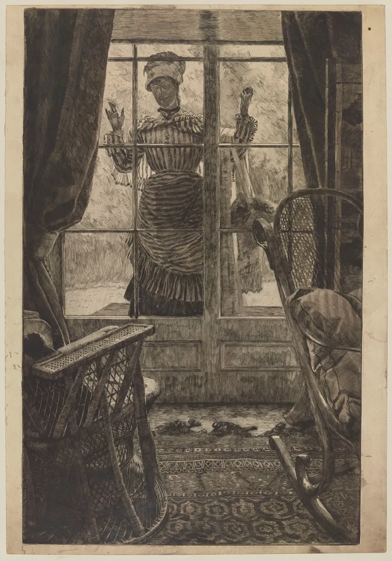 Femme A La Fenetre Wall Art by James Tissot - High-Resolution Digital Print