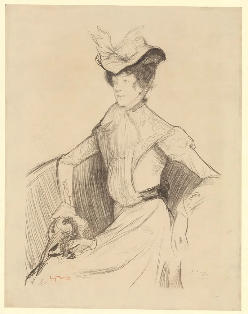 Femme Assise Dans Un Fauteuil Wall Art by Henry Bataille - High-Resolution Digital Print