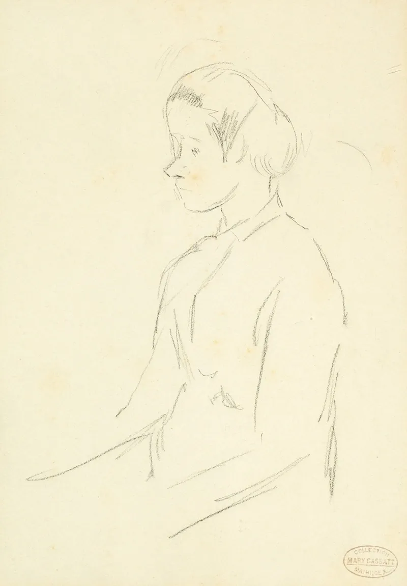Femme Assise De Profil
