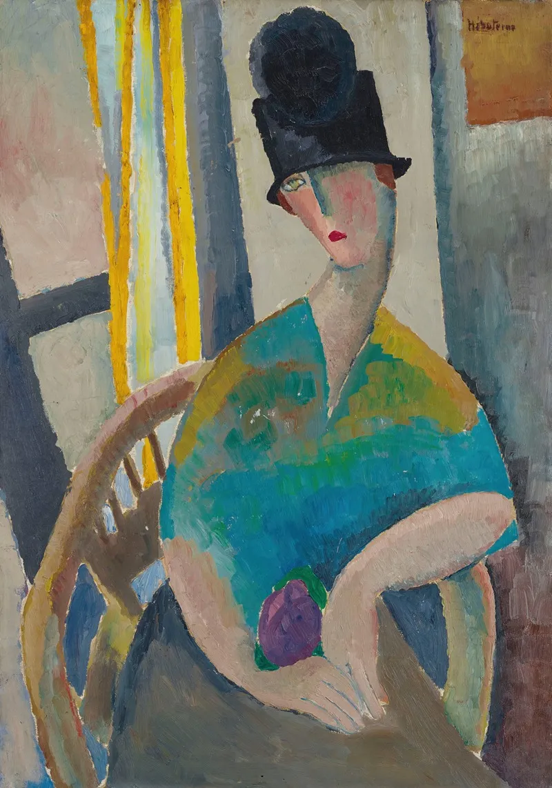Femme Au Chapeau Cloche Wall Art by Jeanne Hebuterne - High-Resolution Digital Print