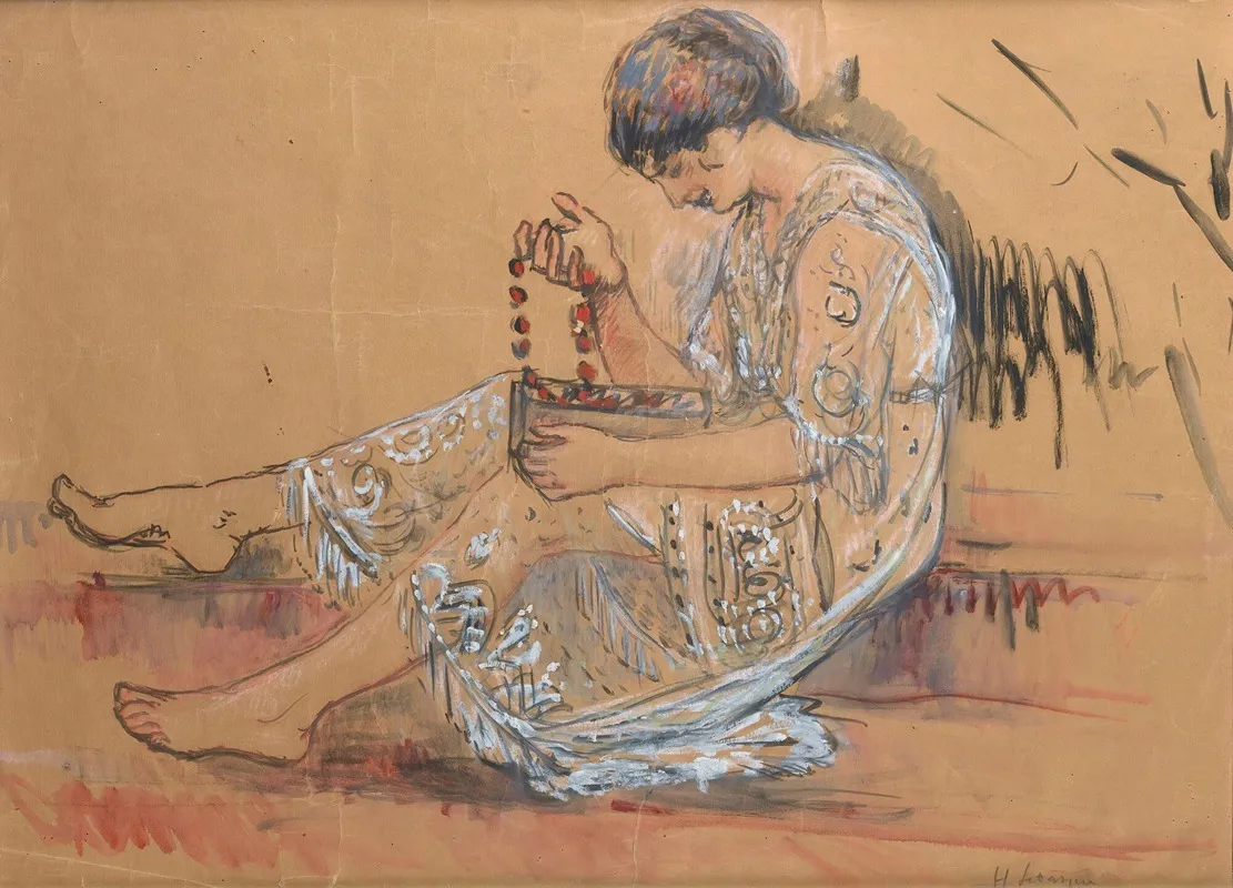 Femme Au Collier Etude Pour Loffrande Au Jardin