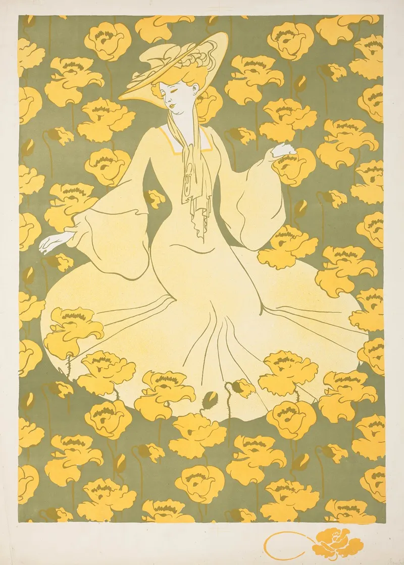 Femme Dans Un Jardin Wall Art by Auguste Roubille - High-Resolution Digital Print