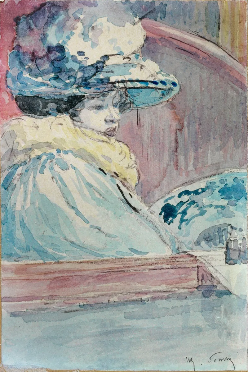 Femme Dans Une Loge Wall Art by Henri Somm - High-Resolution Digital Print