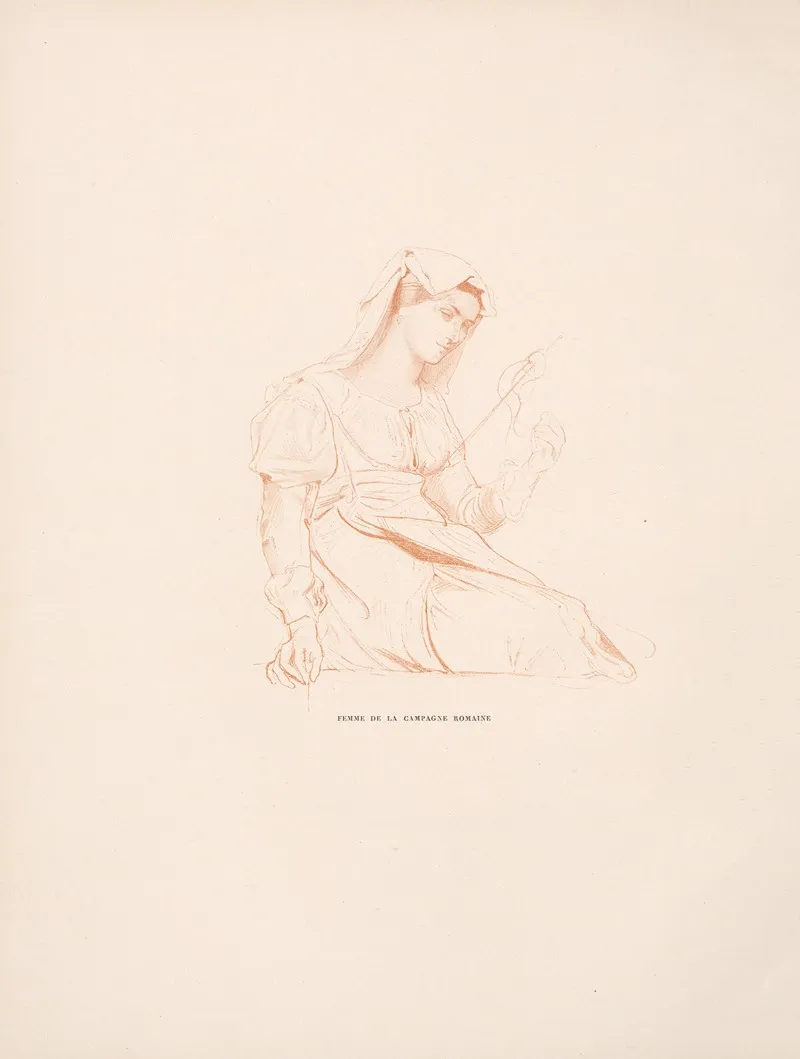 Femme De La Campagne Romaine Wall Art by William Bouguereau - High-Resolution Digital Print