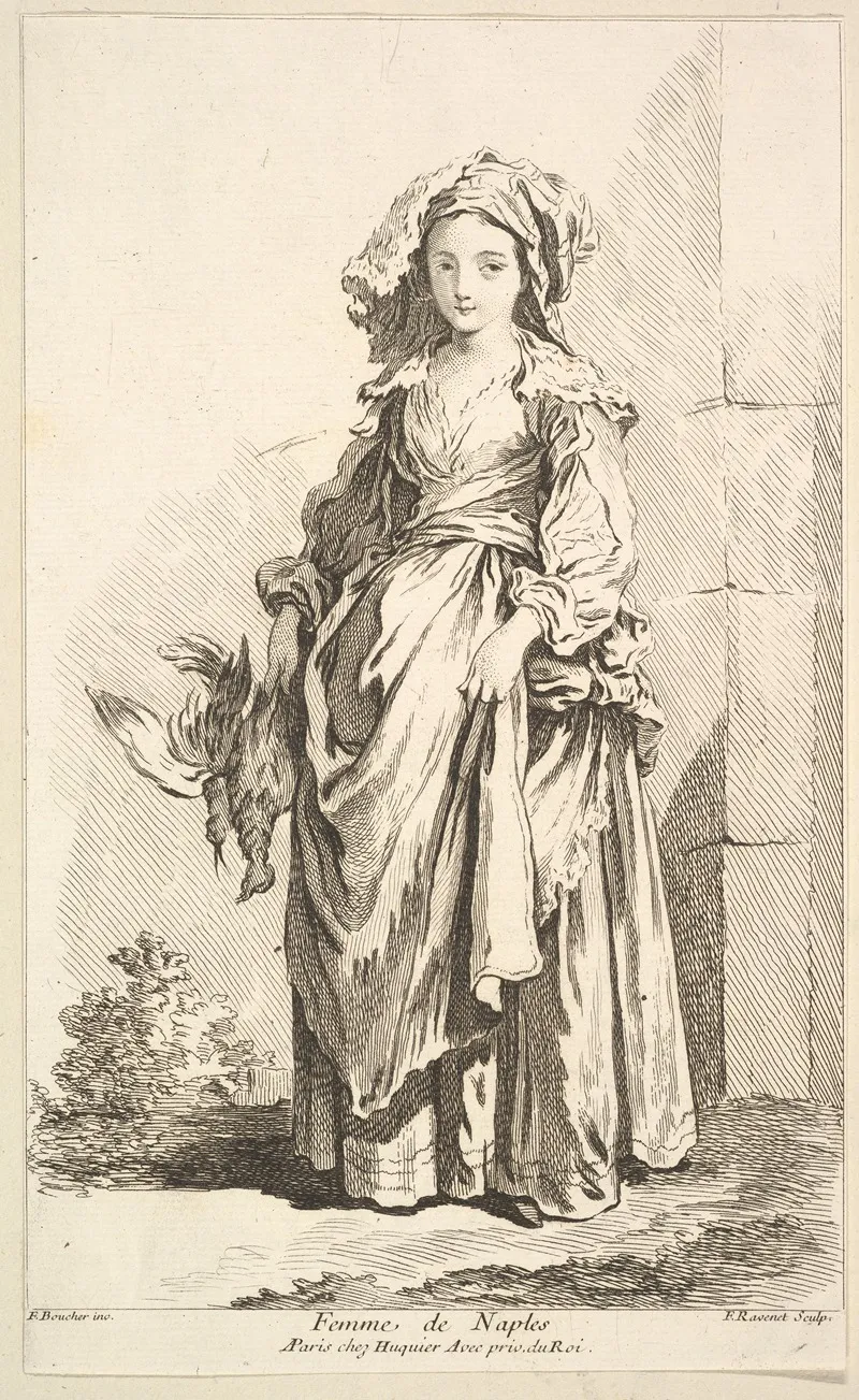Femme De Naples Plate 2 Wall Art by François Boucher - High-Resolution Digital Print