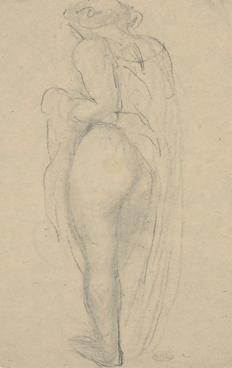 Femme Demi Vetue De Dos
