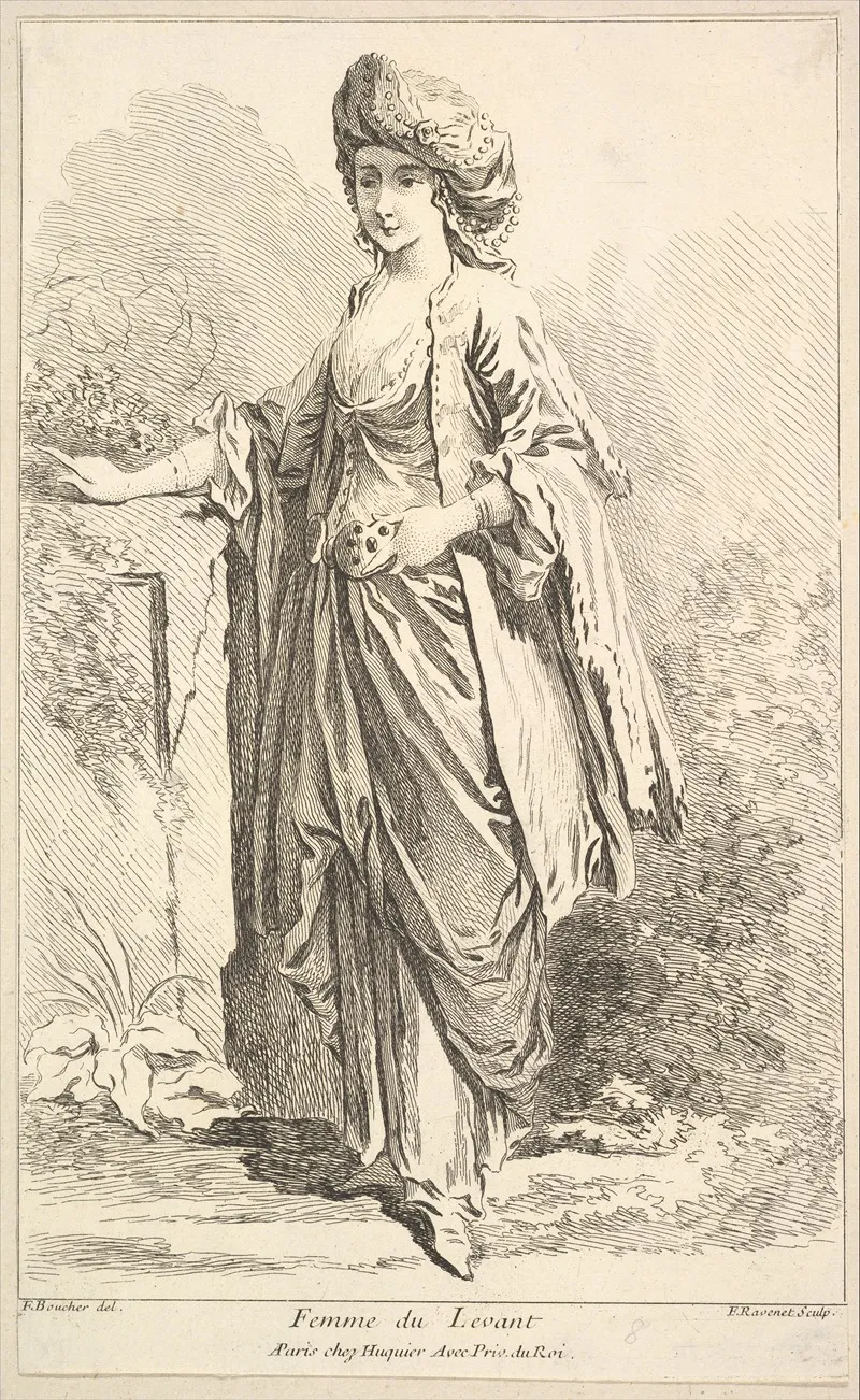 Femme Du Levant Plate 8 Wall Art by François Boucher - High-Resolution Digital Print