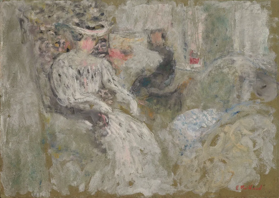 Femme En Blanc Assise