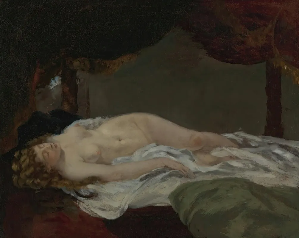 Femme Endormie Wall Art by Gustave Courbet - High-Resolution Digital Print