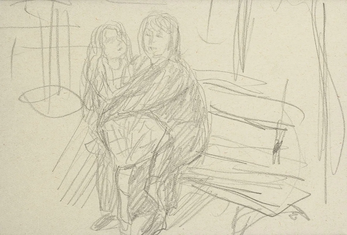 Femme Et Enfant Sur Un Banc