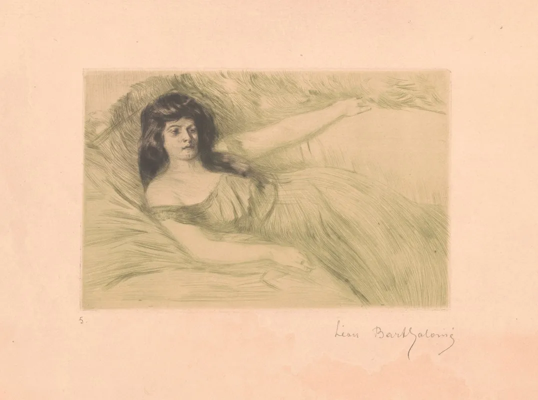 Femme Etendue Sur Un Canape Wall Art by Léon Bartholomé - High-Resolution Digital Print