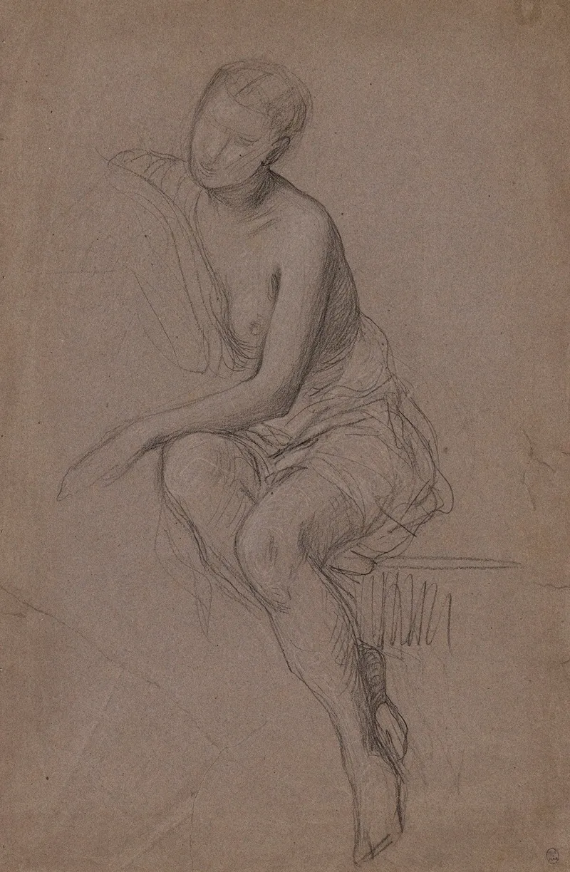 Femme Nue Assise 9 Wall Art by Louis Devedeux - High-Resolution Digital Print