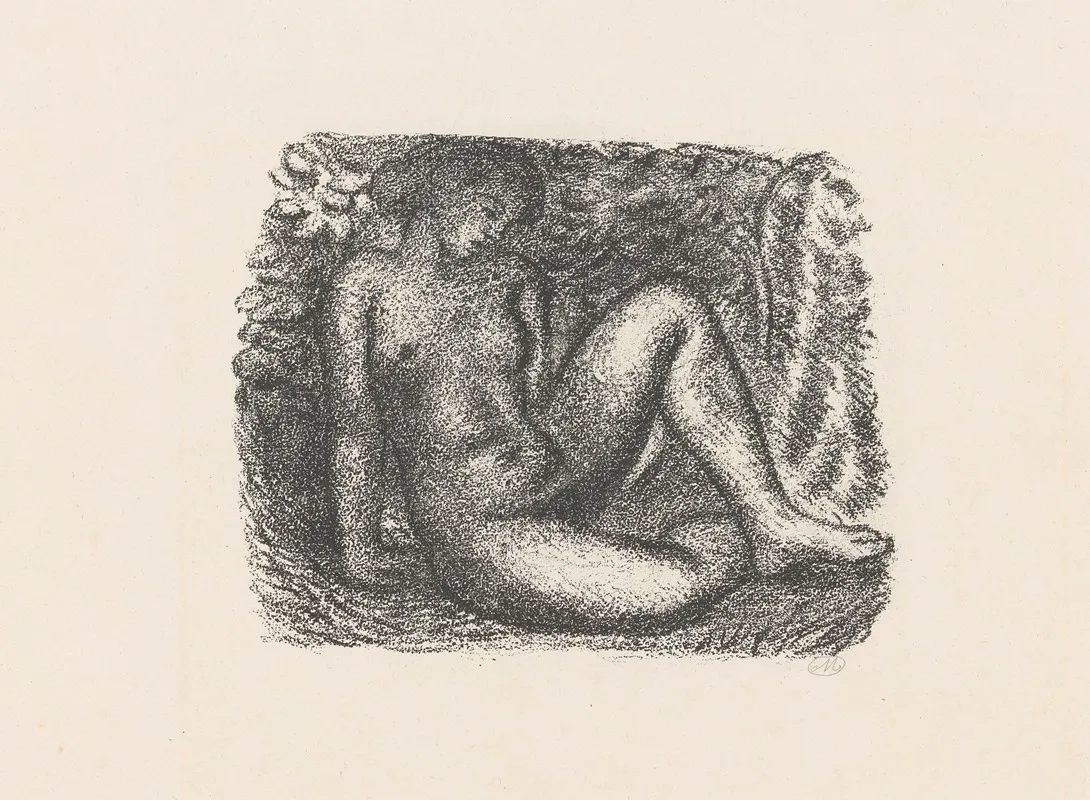 Femme Nue Assise Sous Des Feuillages