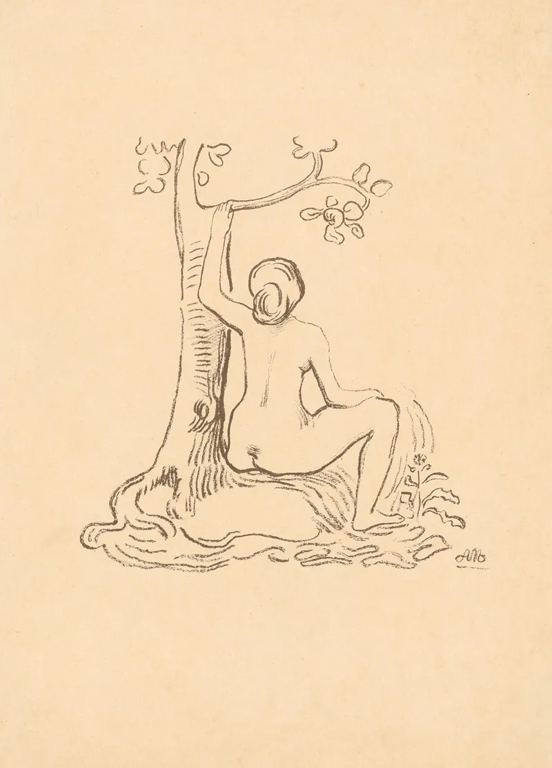 Femme Nue Assise Sous Un Arbre 2