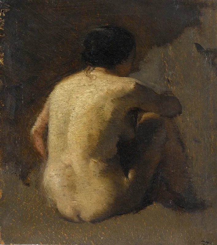 Femme Nue Assise Vue De Dos