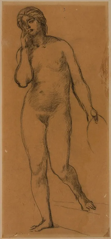 Femme Nue Debout De Face Wall Art by Pierre Puvis de Chavannes - High-Resolution Digital Print